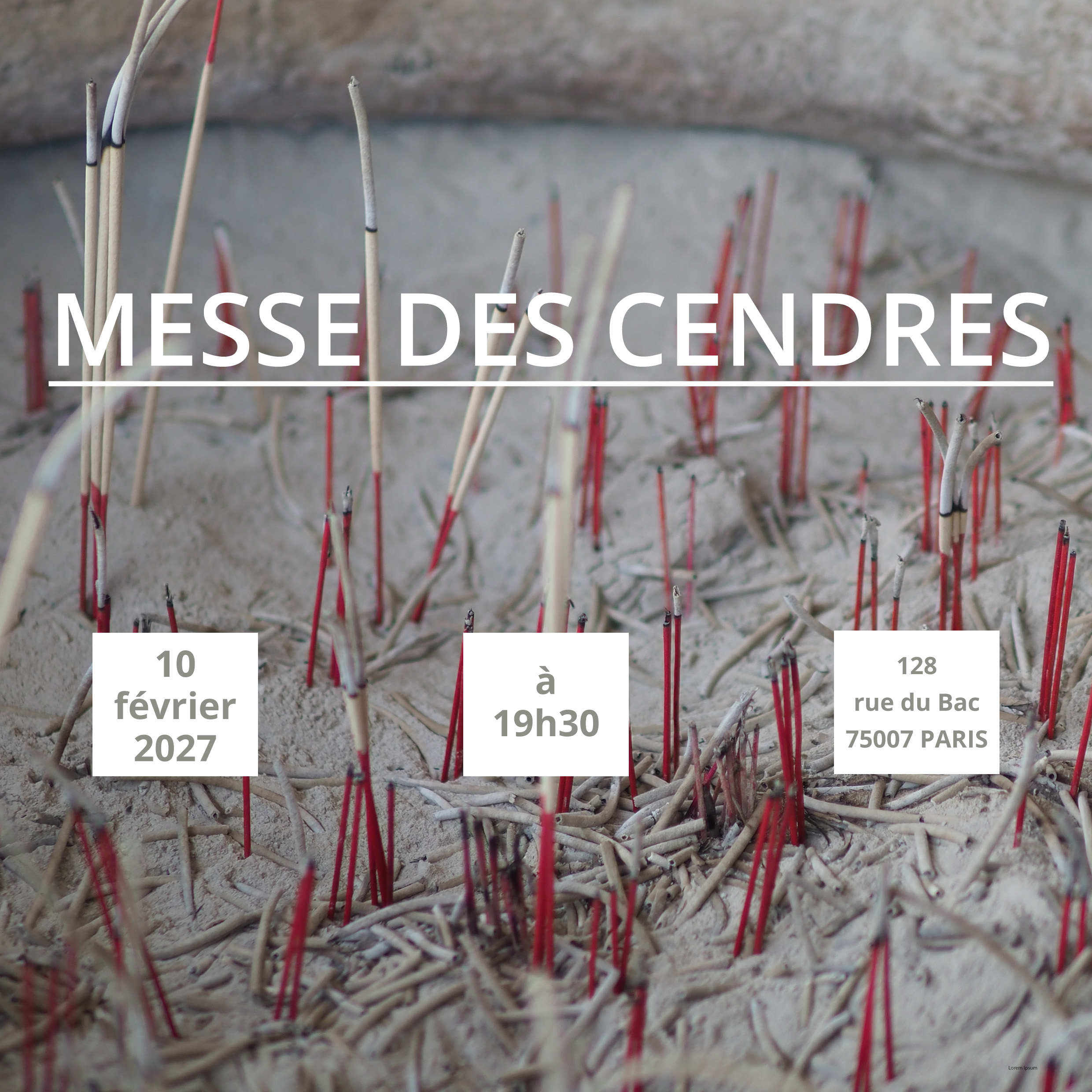 Messe des Cendres et bol de riz 2027